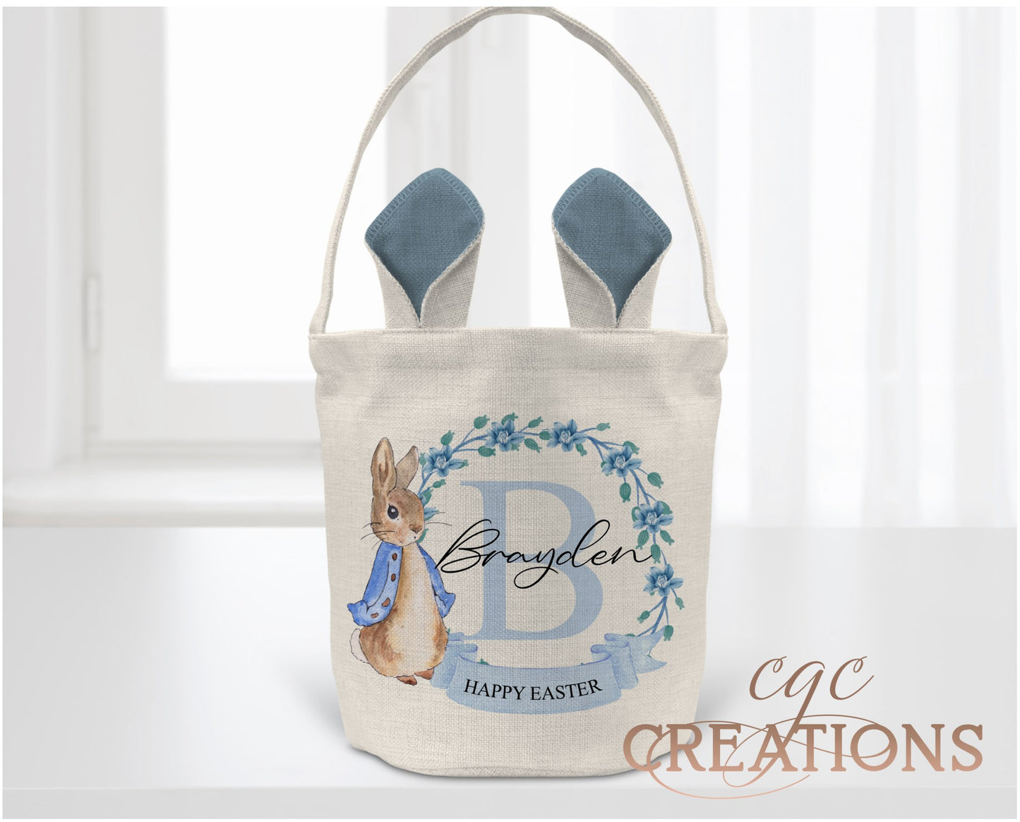 Personalized Rabbit Monogram Easter Bags