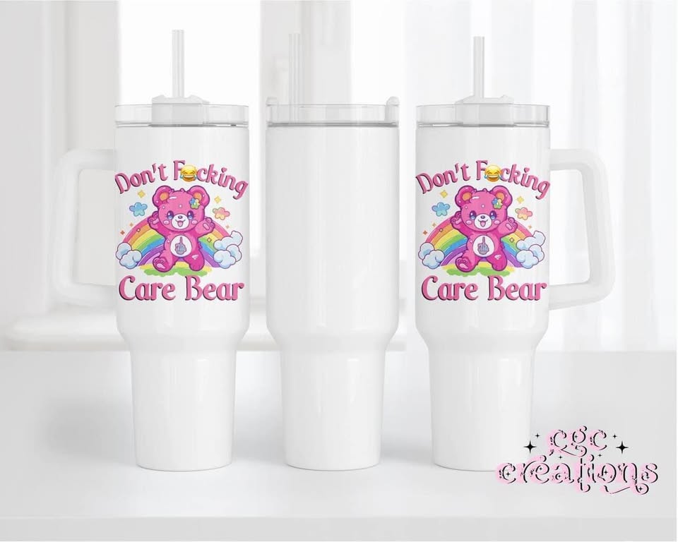 Don't Fucking Care Bear 40oz Insulated Tumbler