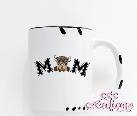 Mom With Cute Cow 15oz Ceramic Coffee Mug