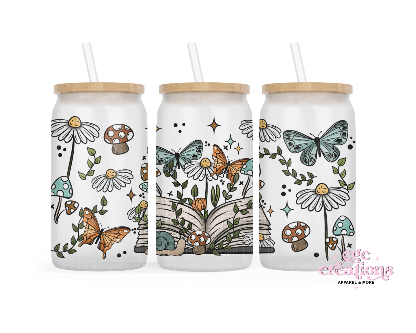 Book Lovers 16oz Glass Cup With Lid