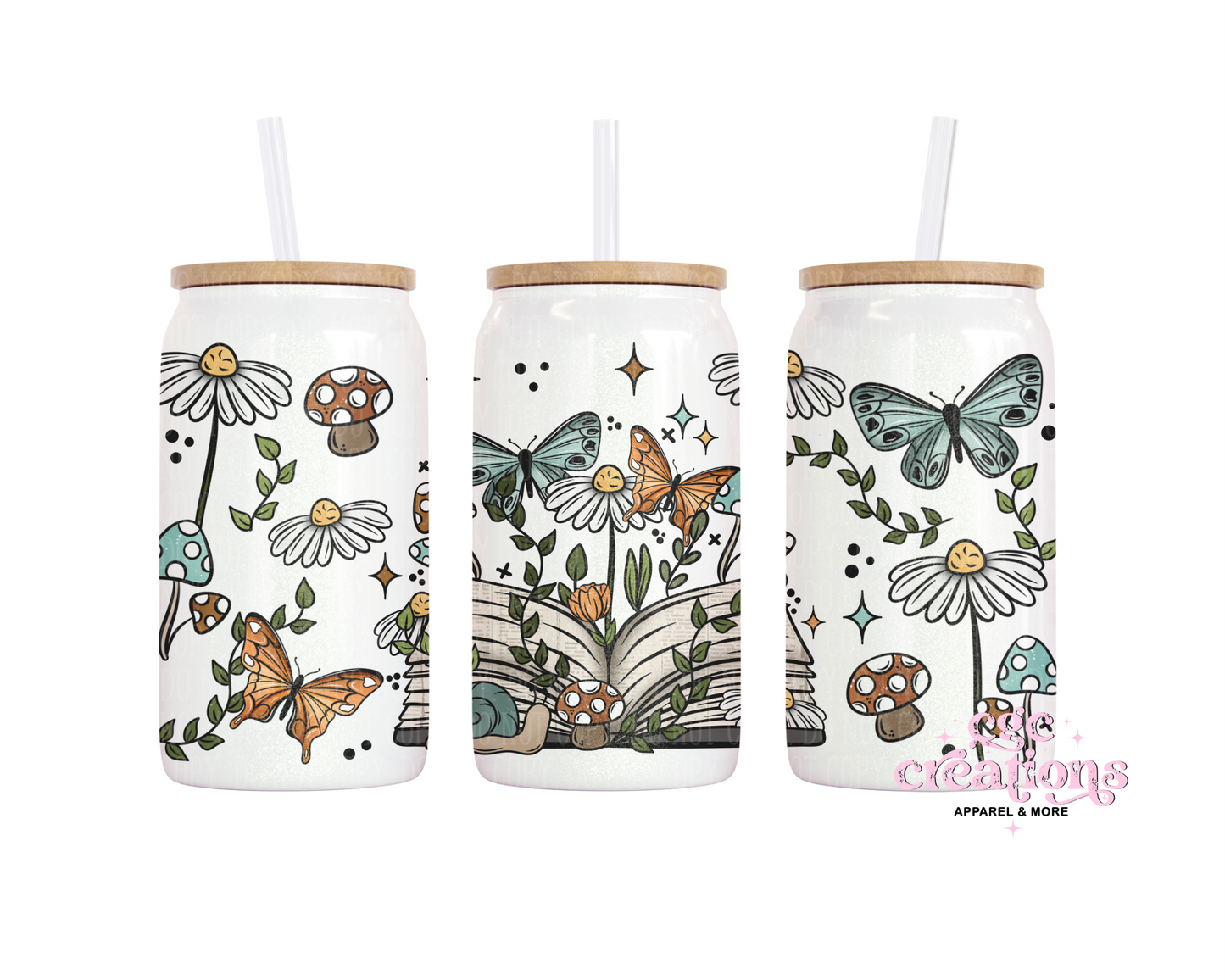 Book Lovers 16oz Glass Cup With Lid