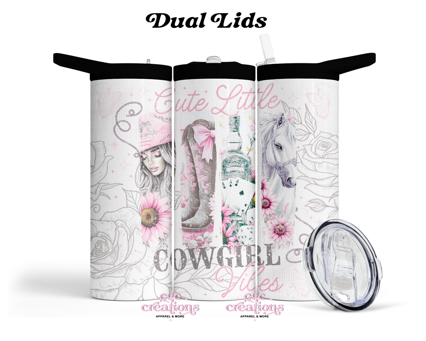 Cute Little Cowgirl Vibes 20oz Insulated Tumbler