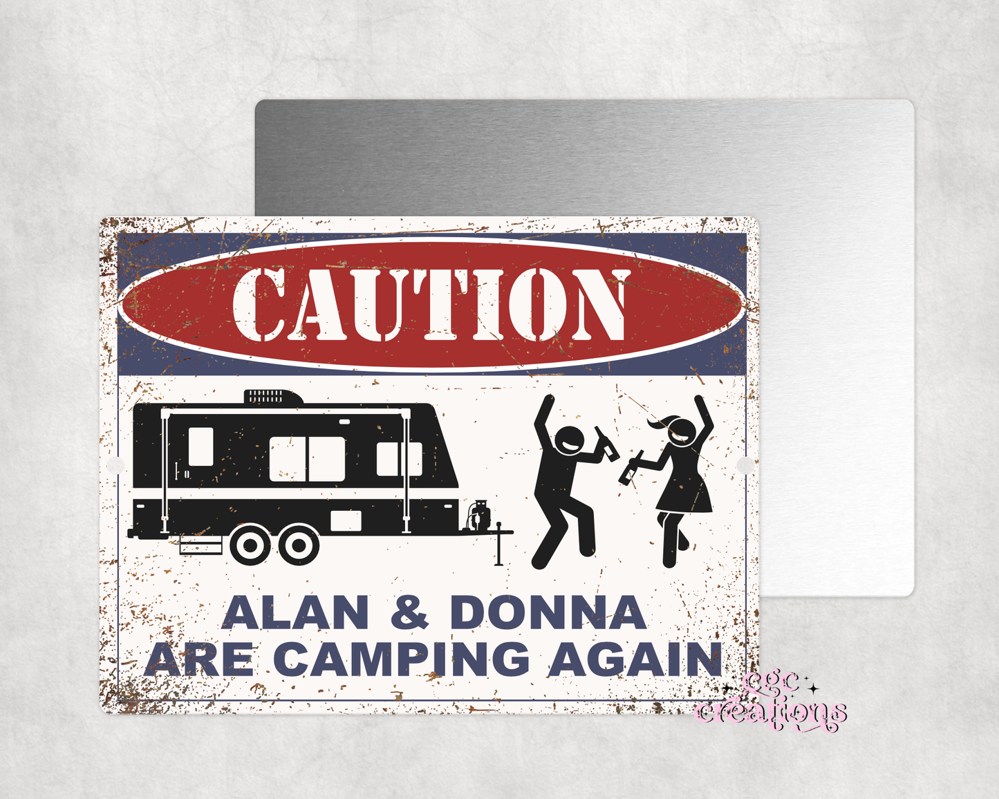 Camping Aluminum Sign