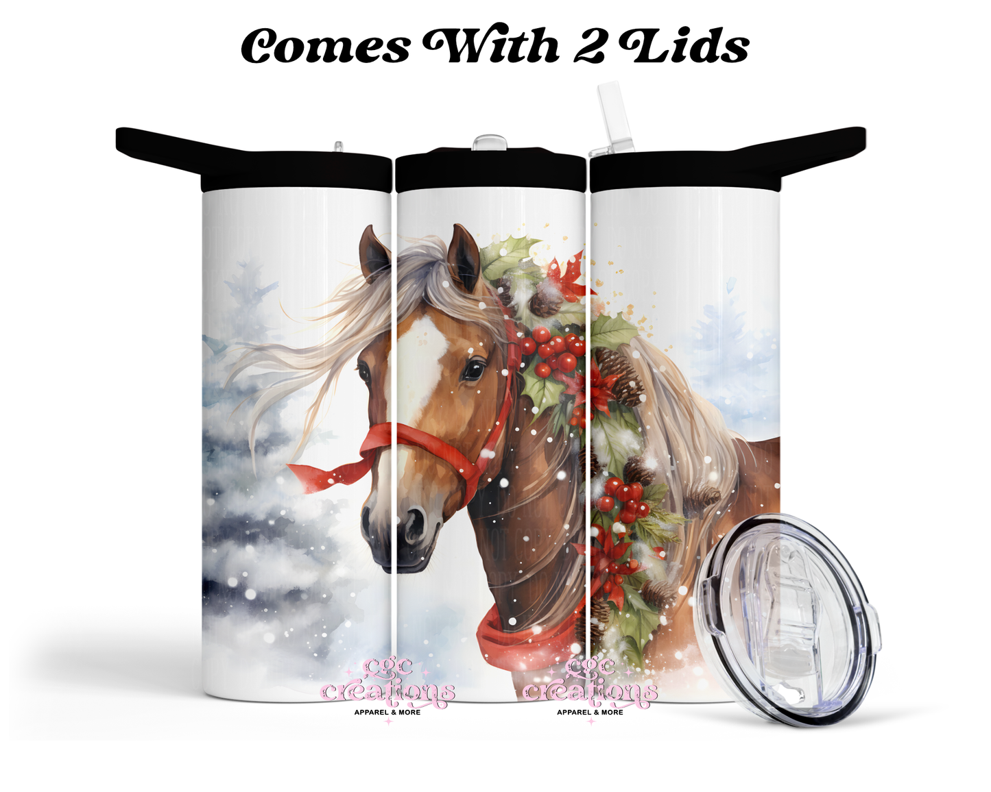 Christmas Horse 20 oz Insulated Tumbler