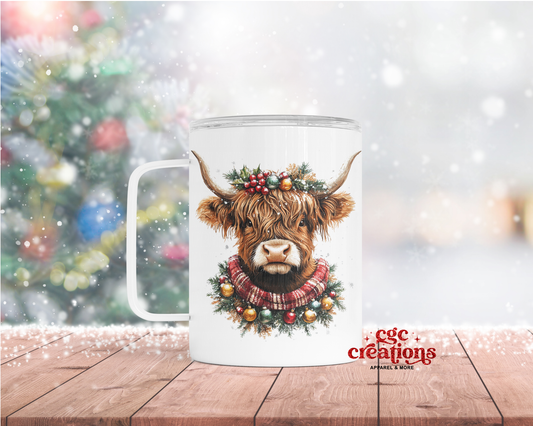 Christmas Cow Insulated Coffee Tumbler