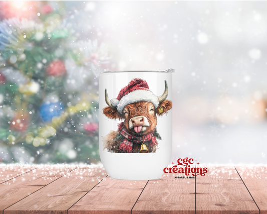 Christmas Cow #2 Insulated Wine Tumbler
