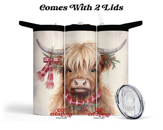 Christmas Cow 20 oz Insulated Tumbler