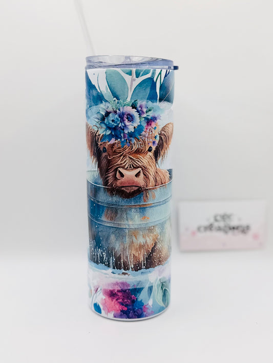 Tub Highland Cow 20 oz Insulated Tumbler
