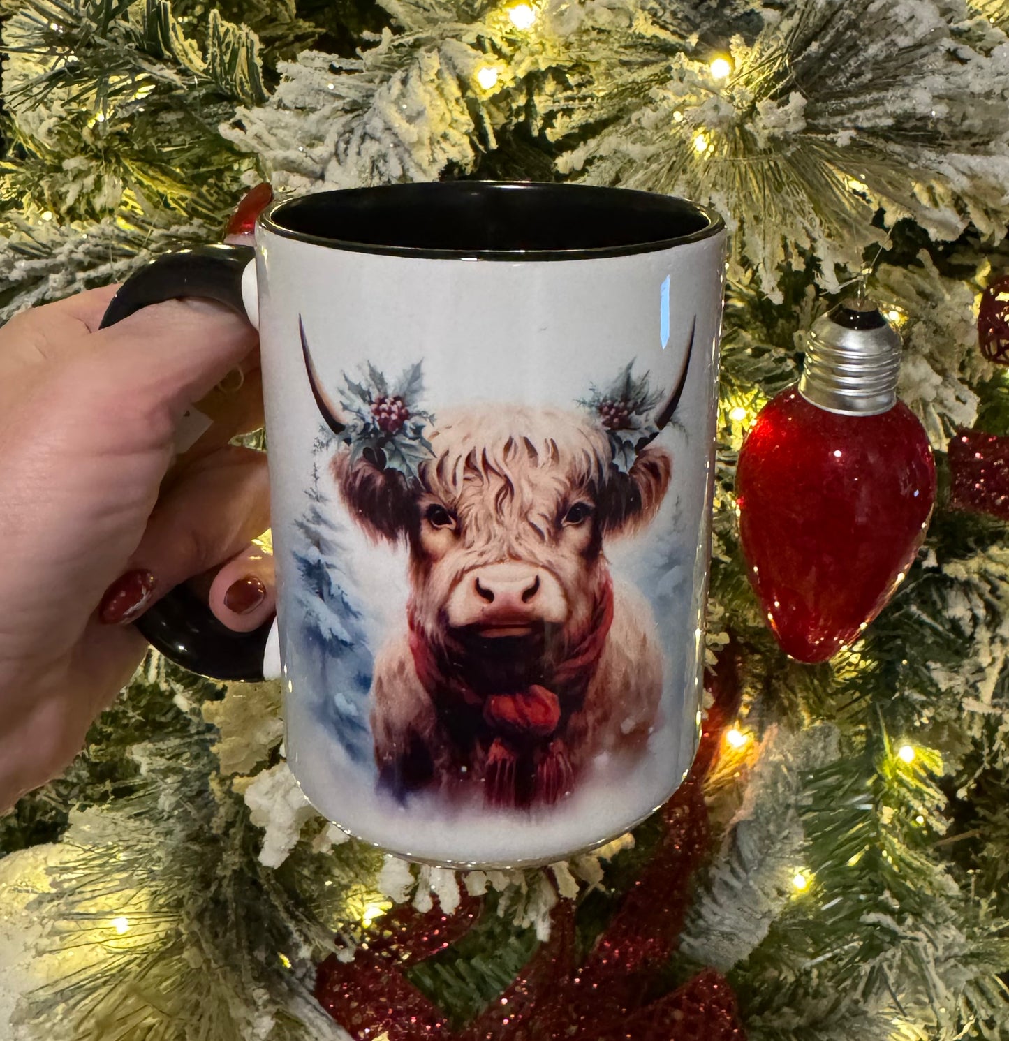 Christmas Cow 15 oz Ceramic Coffee Mug