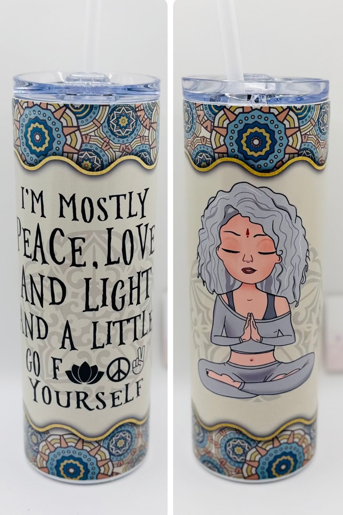 I'm Mostly Peace Love And Light 20 oz Insulated Tumbler