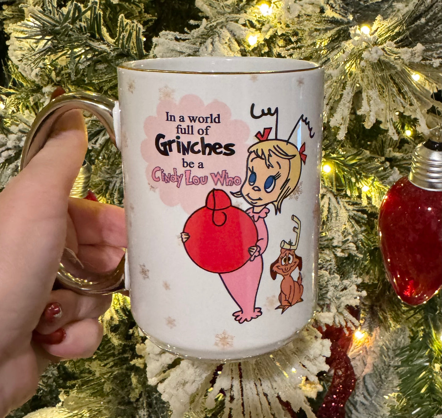 Be A Cindy -Gold Handle 15 oz Ceramic Coffee Mug