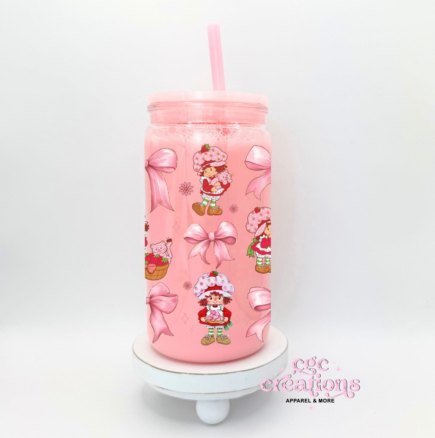 Strawberry S - Faux Strawberry Milk Snow Globe Acrylic Tumbler