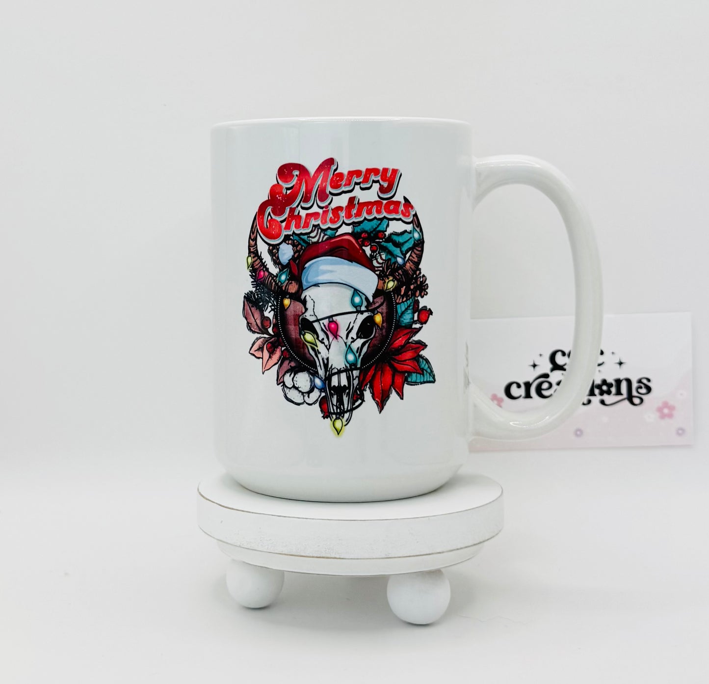 Merry Christmas Bullhorn 15 oz Ceramic Coffee Mug