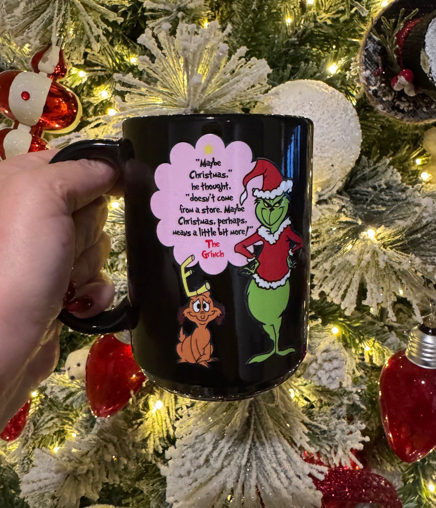 Maybe Christmas Black 15 oz Ceramic Coffee Mug