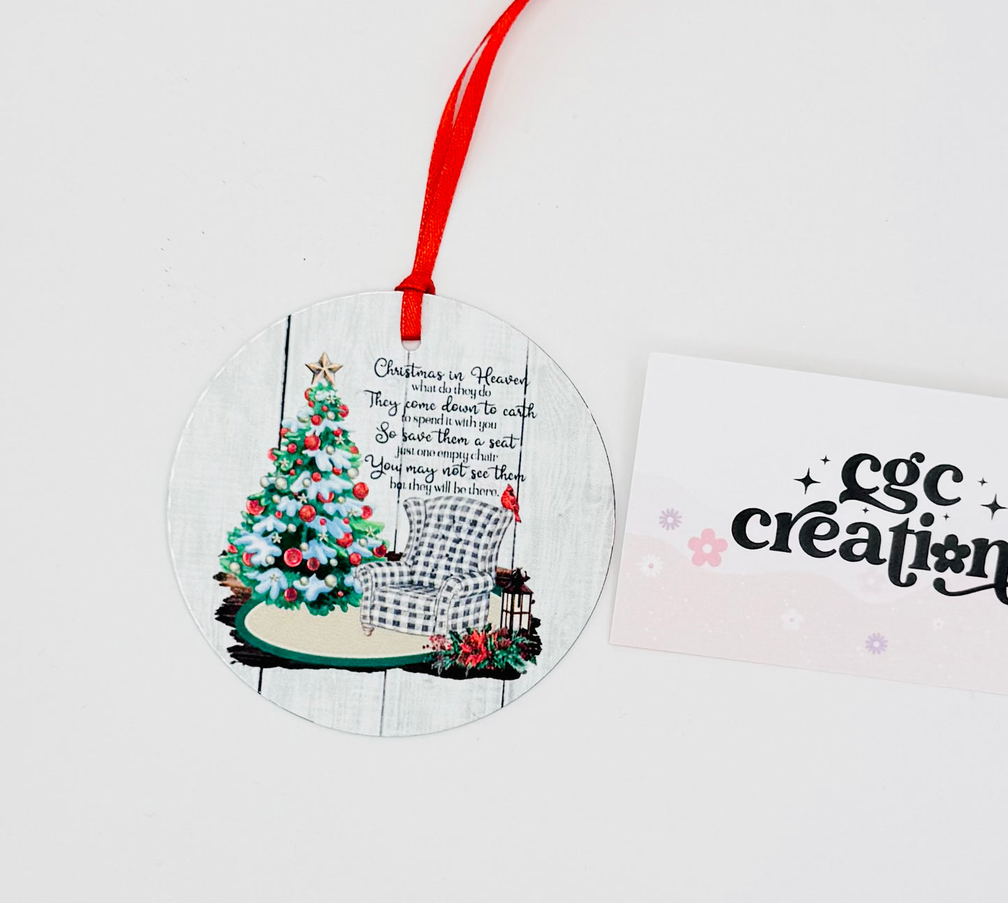 Christmas In Heaven Aluminum Round Light Weight Ornament