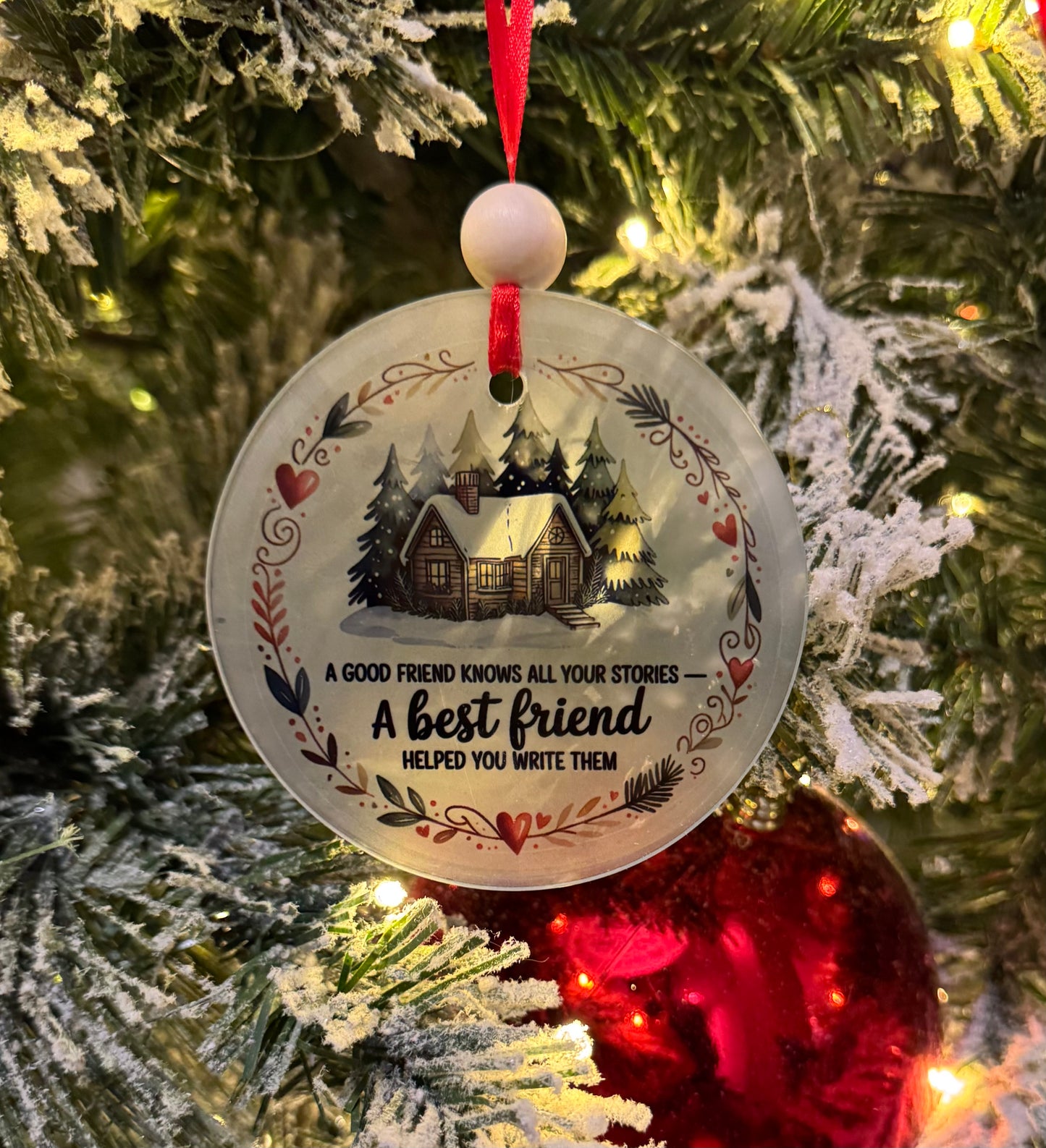 Best Friend Translucent Glass Christmas Ornament