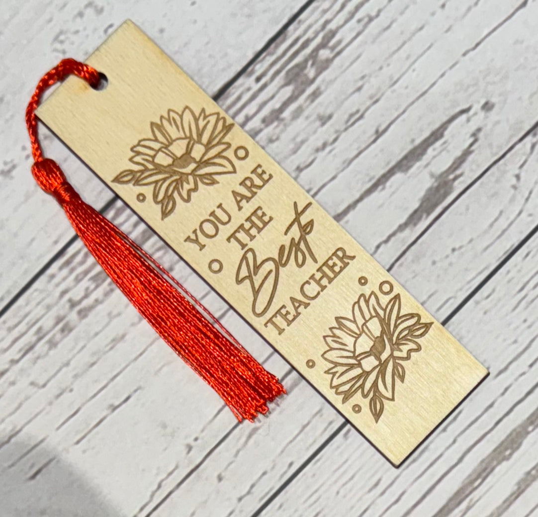 You Are The Best Teacher Wood Bookmark