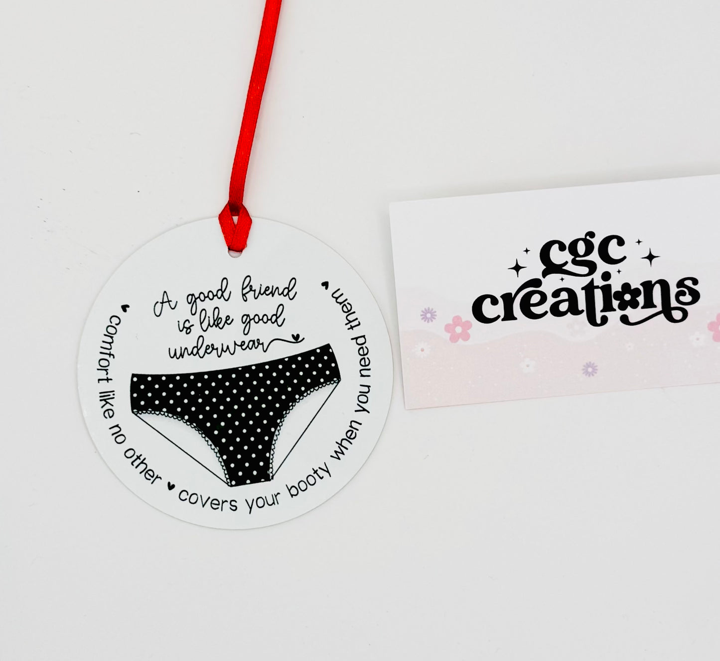 A Good Friend (black underwear)Aluminum Round Light Weight Ornament