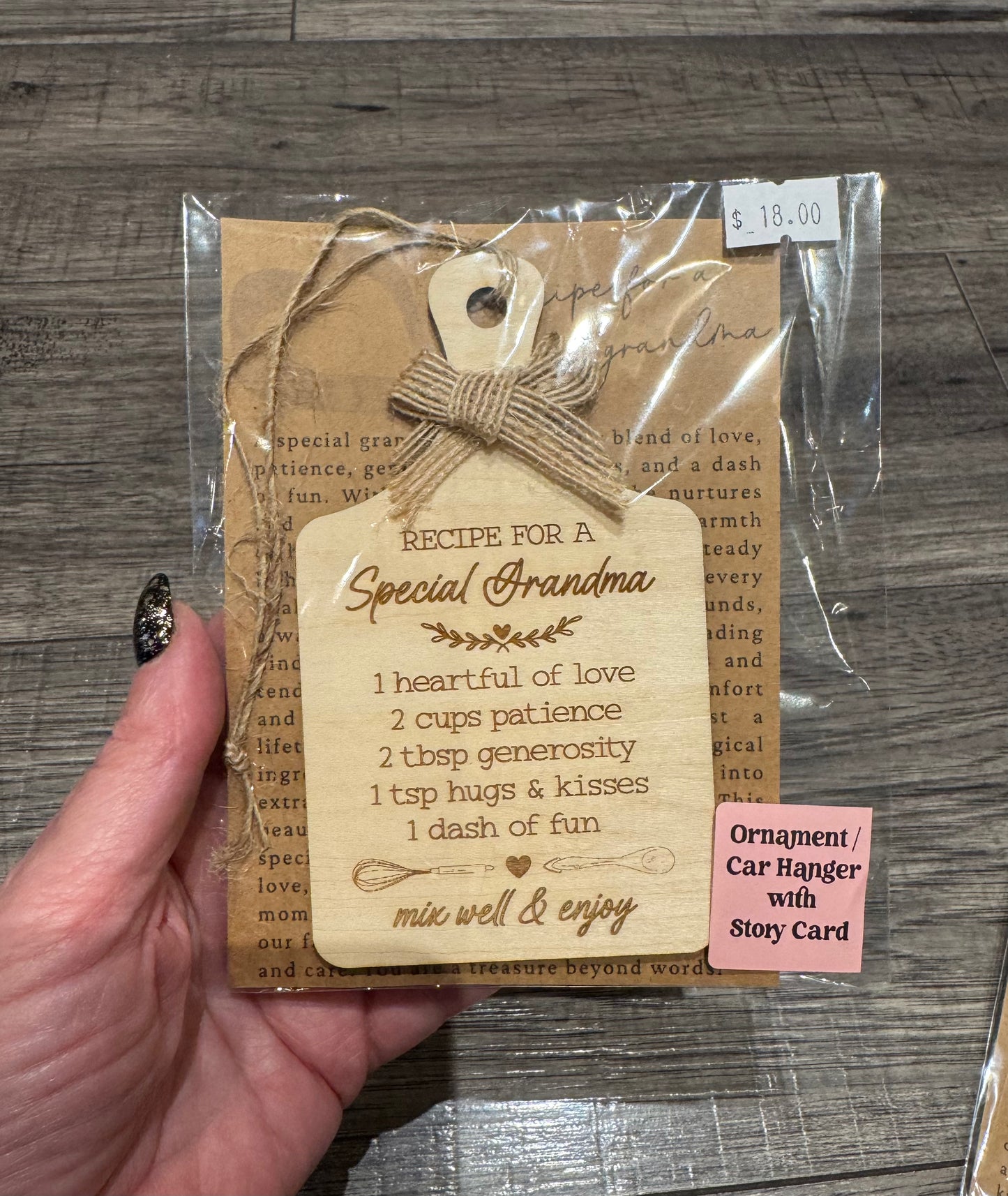 Grandma Recipe With Story Card Laser Christmas Ornament