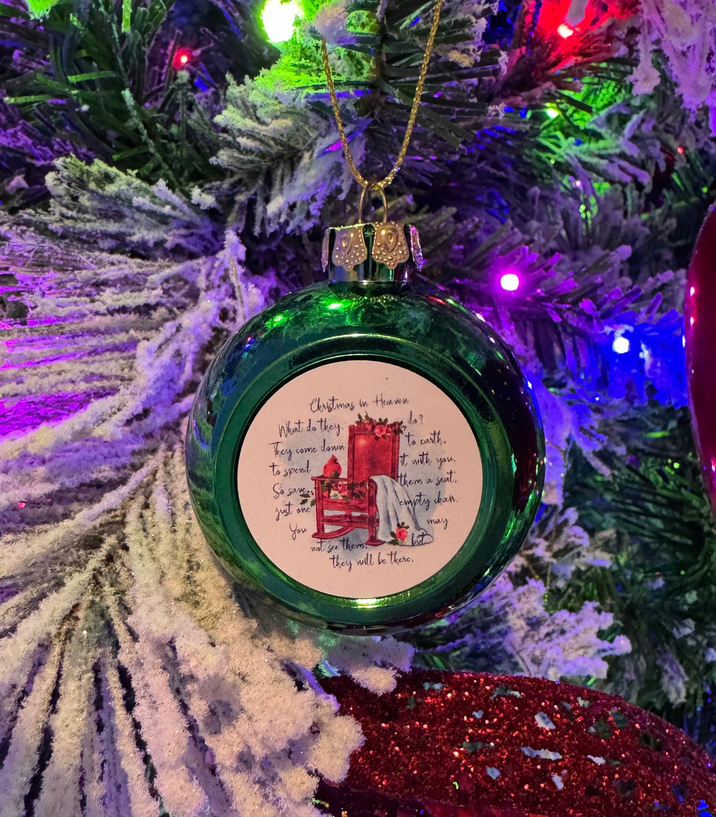 Christmas In Heaven Plastic And Aluminum Christmas Ornament -Green
