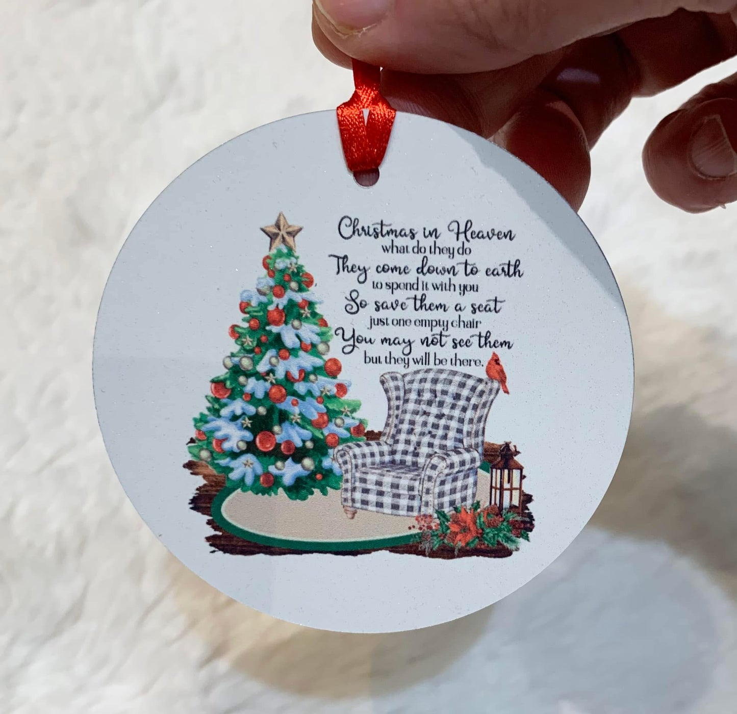 Christmas In Heaven Aluminum Round Light Weight Ornament
