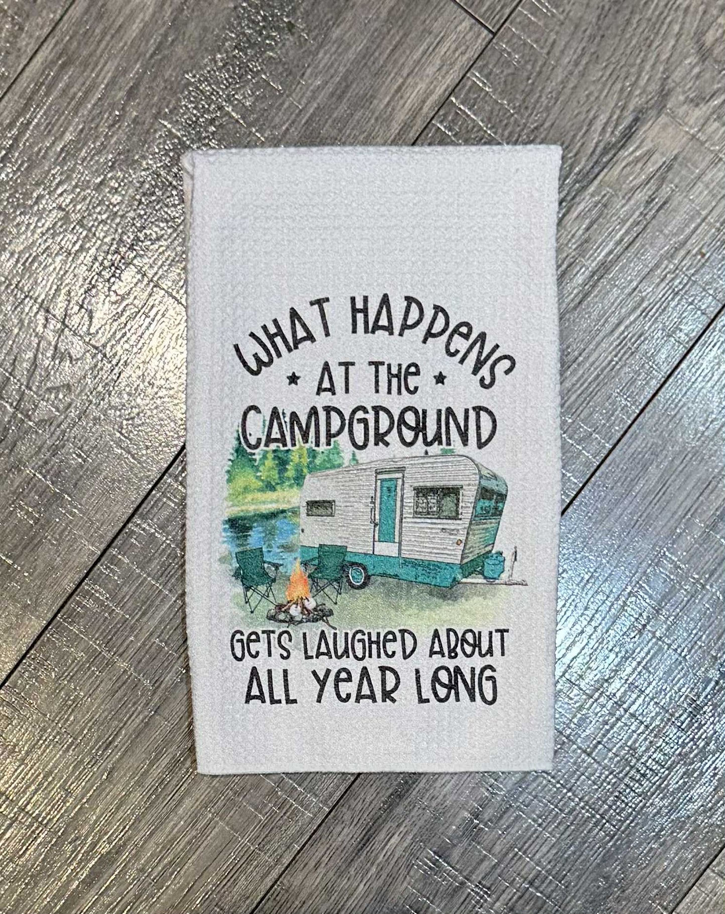 What Happens at The Lake Tea Towel
