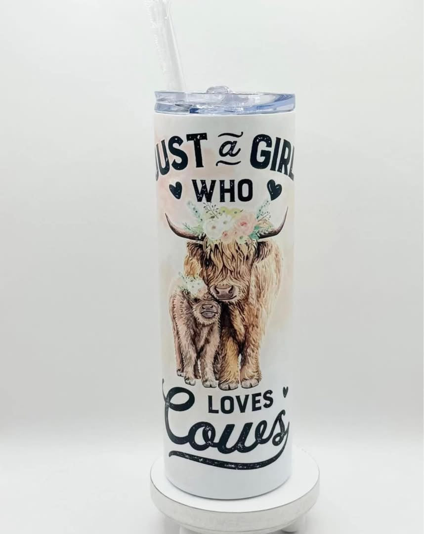 Just A Girl Who Loves Cows 20oz Insulated Tumbler