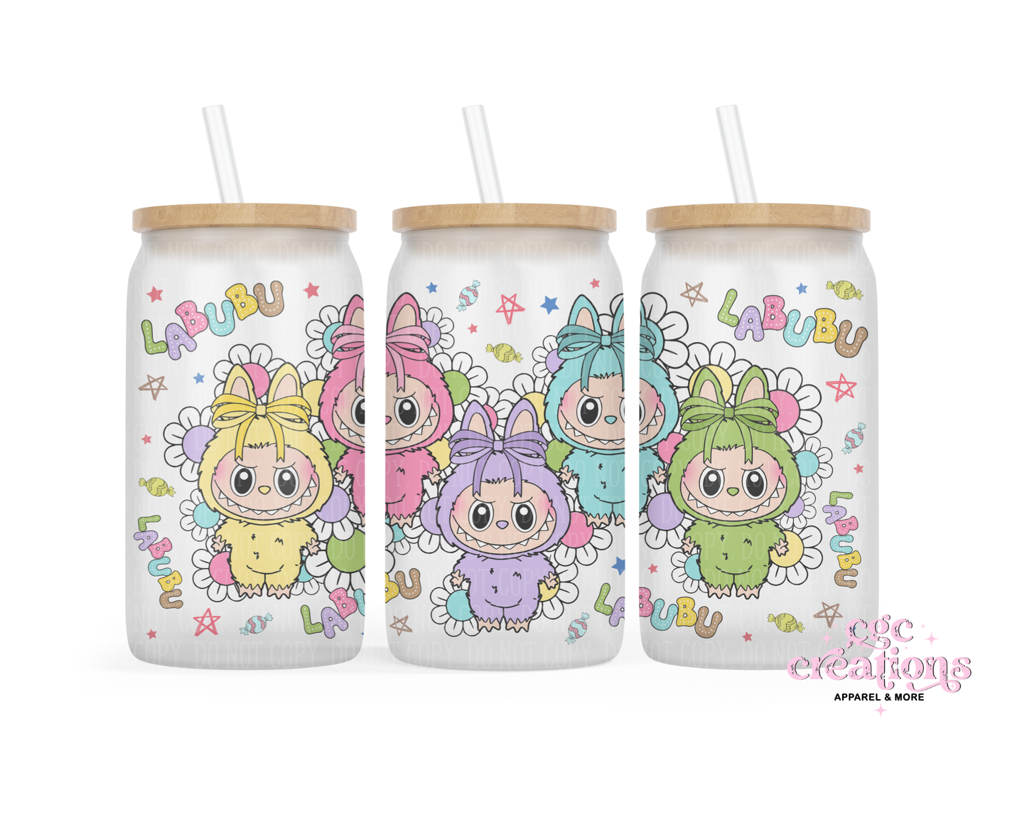 Booboo Monster 16oz Glass Cup With Lid