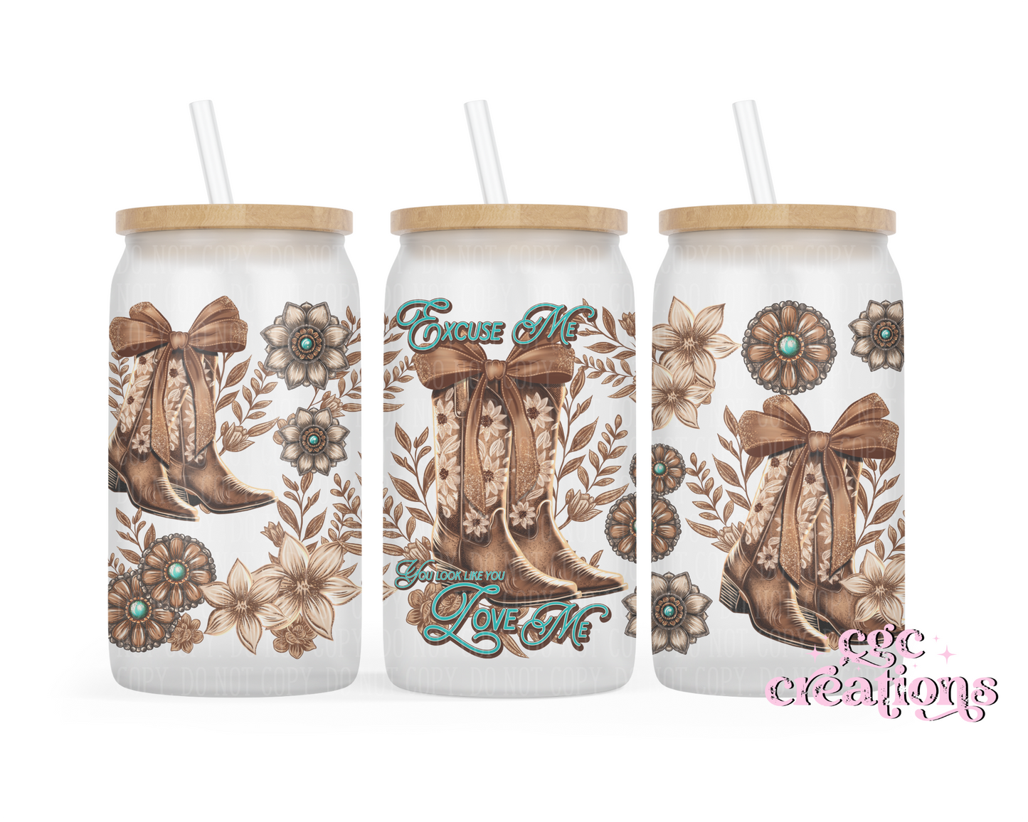 You Look Like You Love Me 16oz Glass Cup With Lid