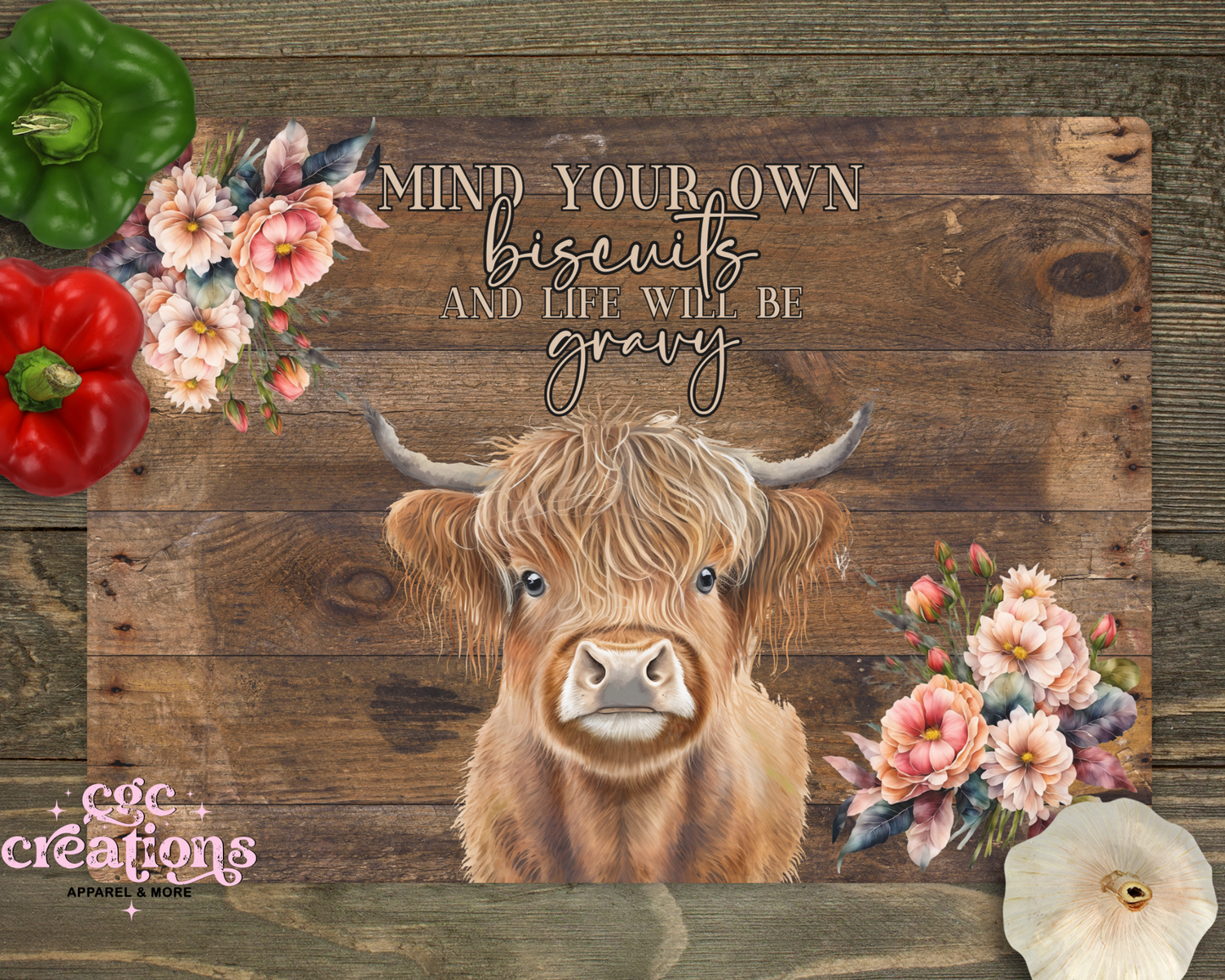 Mind Your Own Biscuits And Life Will Be Gravy Glass Cutting Board