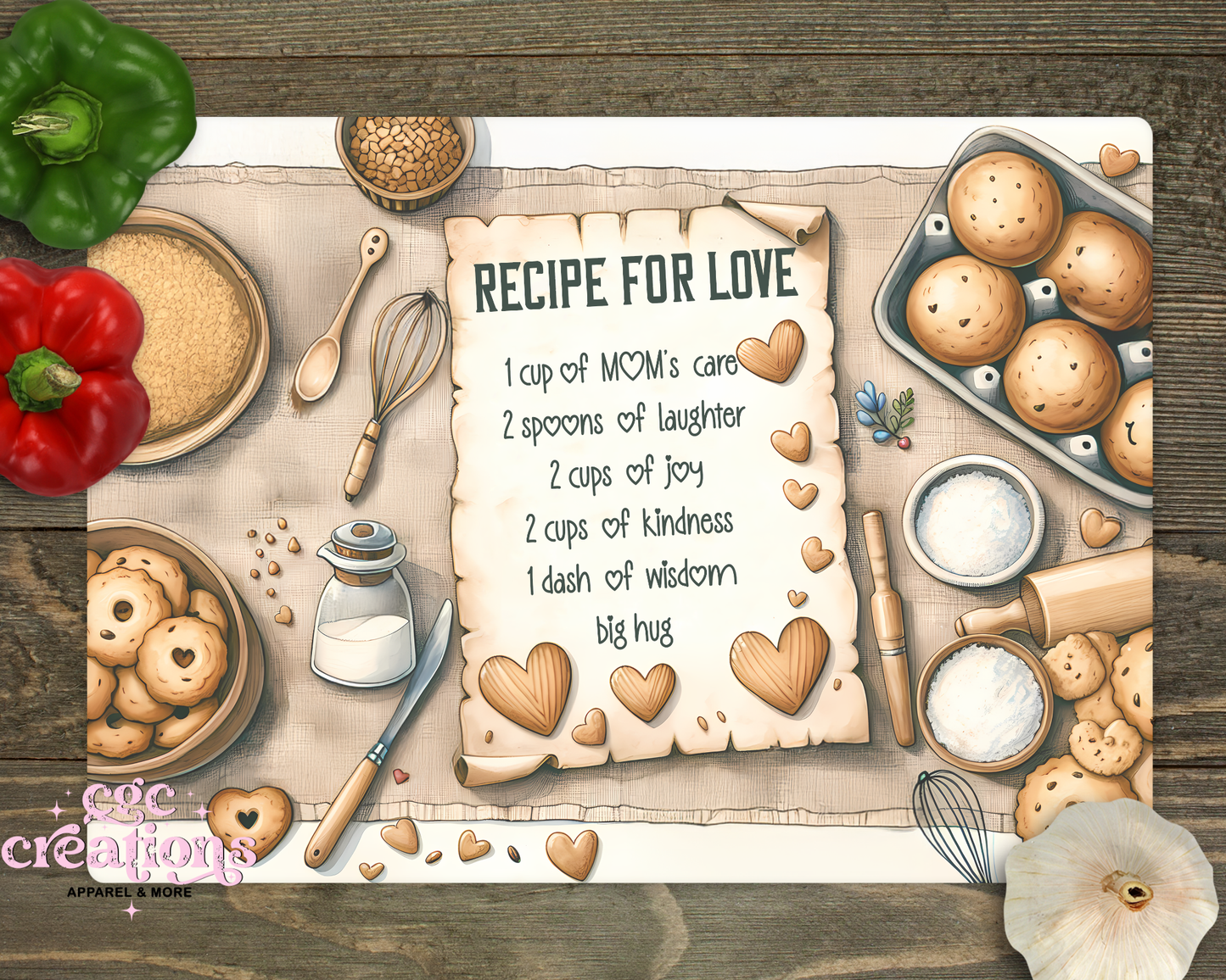 Mom Recipe #4 Glass Cutting Board