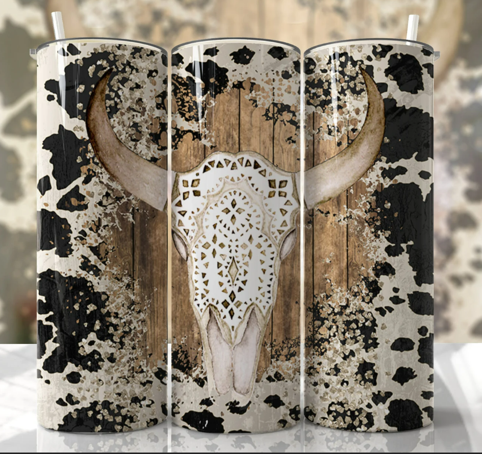 Cowgirl Bull Cow Skull #2 20oz Insulated Tumbler