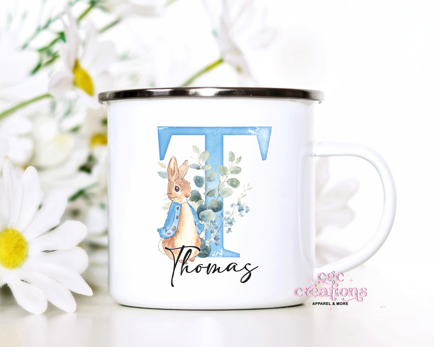 Personalized Letter Enamel Mug