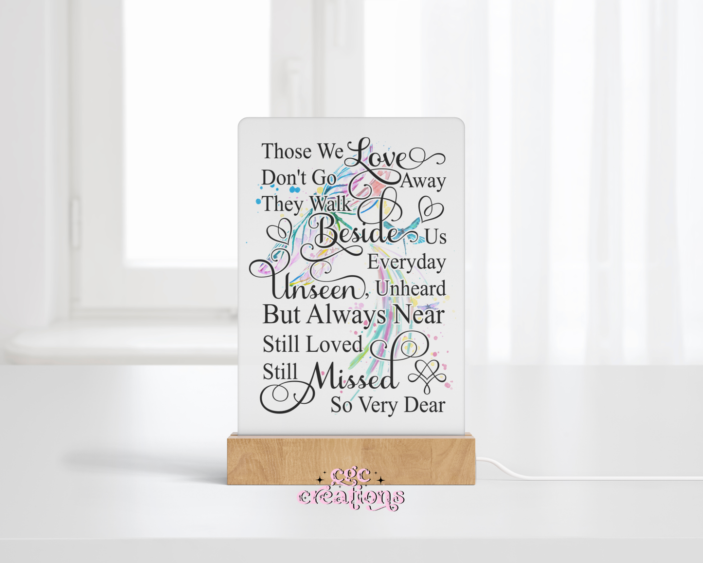 Those We Love Don't Walk Away Memorial LED Night Light