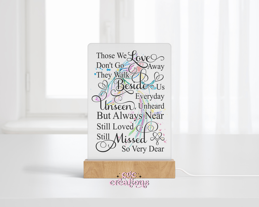 Those We Love Don't Walk Away Memorial LED Night Light