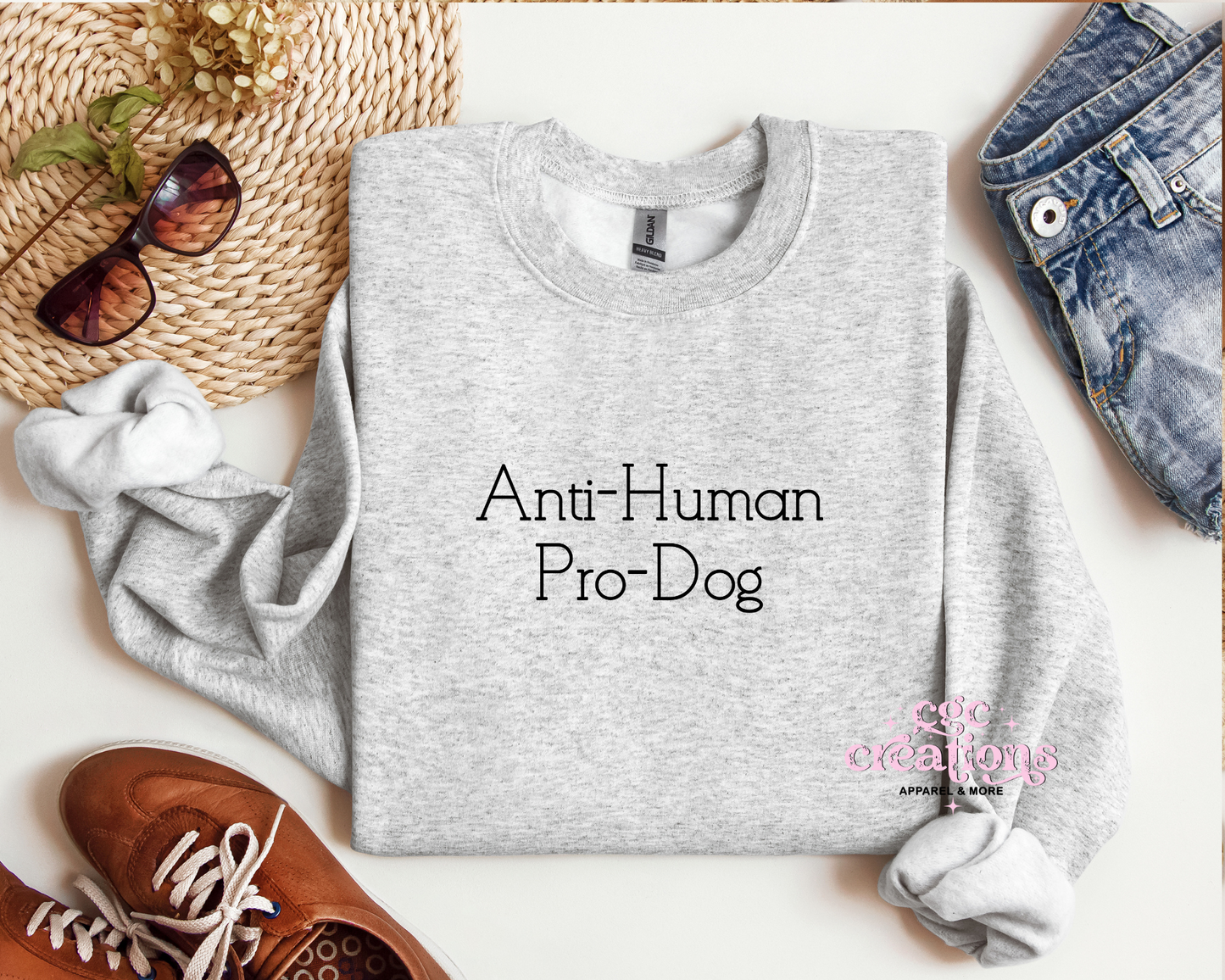 Anti-Human Pro-Dog Crewneck Sweatshirt