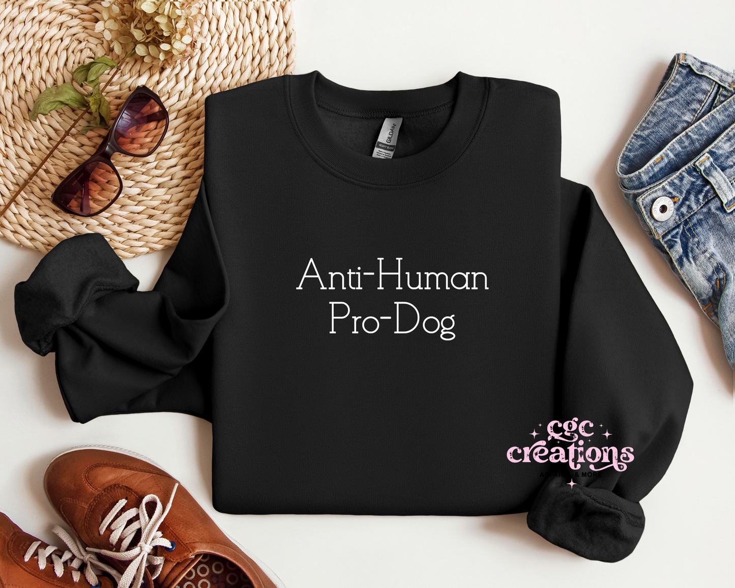 Anti-Human Pro-Dog Crewneck Sweatshirt