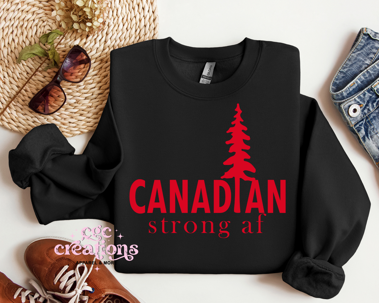 Canadian Strong Af Crewneck Sweatshirt