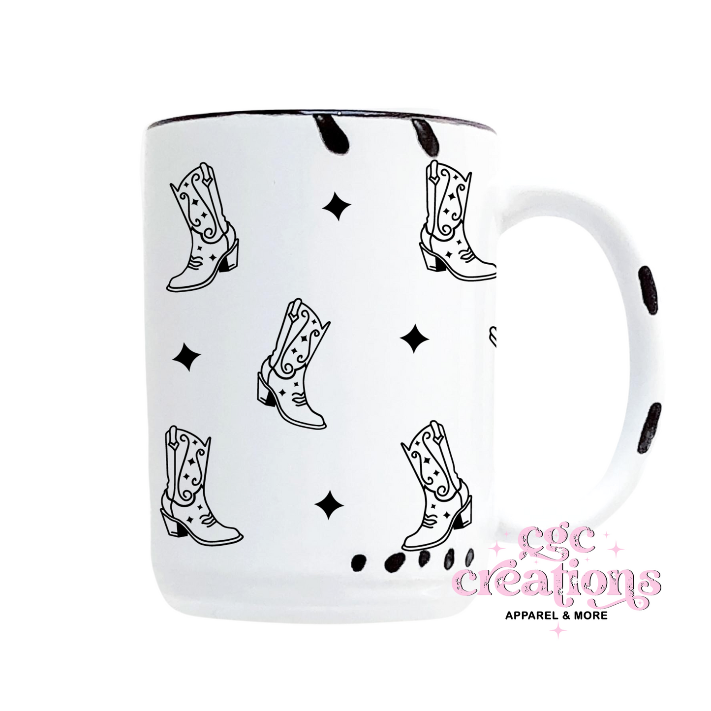 Boots Black 15oz Ceramic Coffee Mug