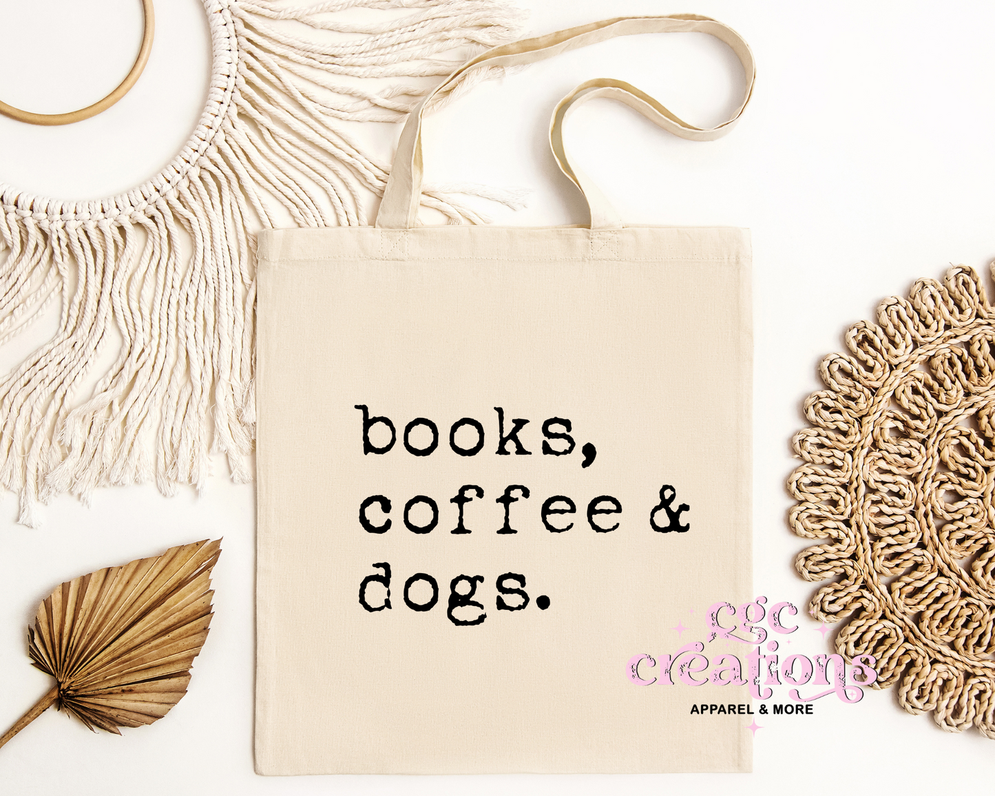 Books, Coffee & Dogs Tote Bag