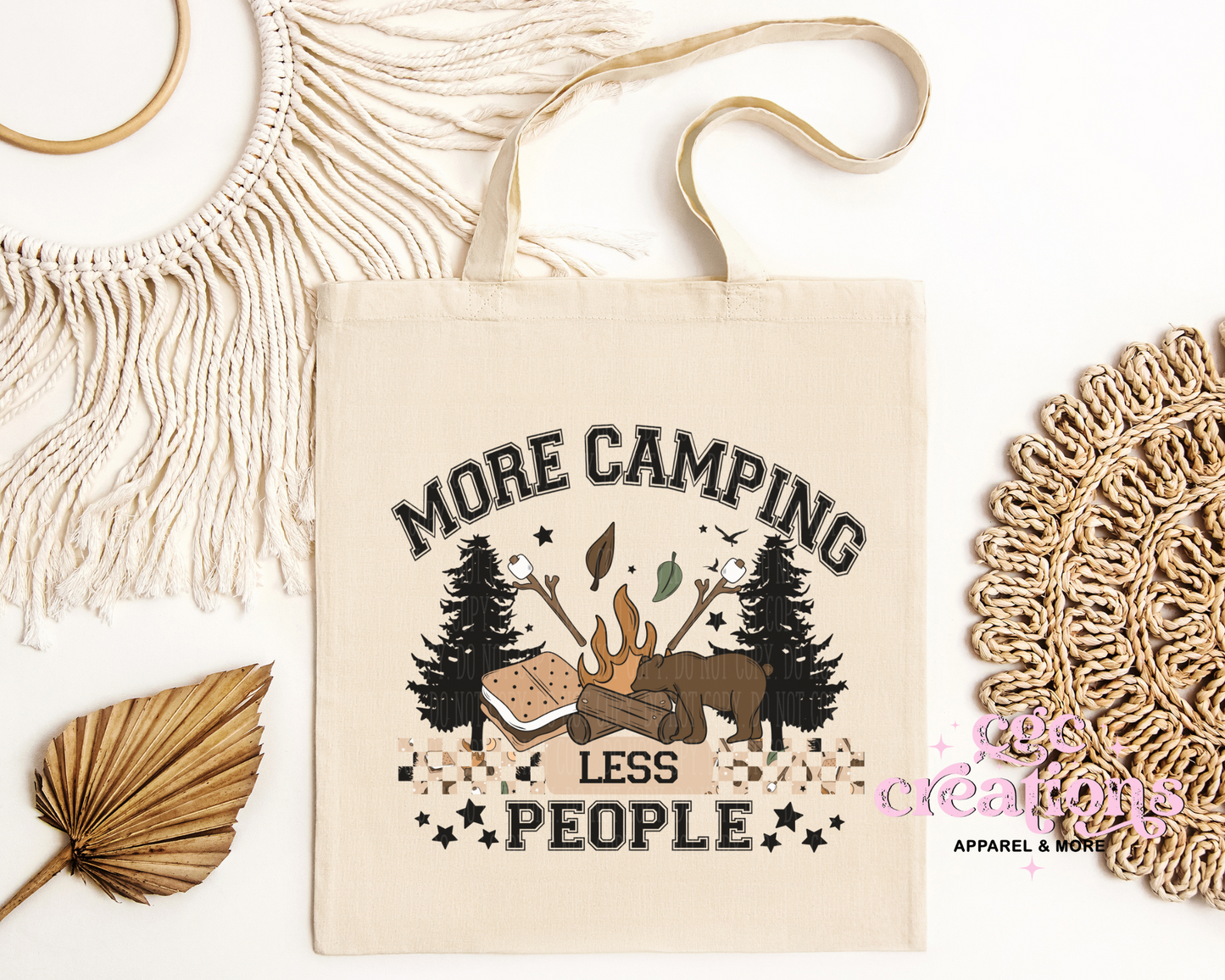 More Camping Less People Tote Bag