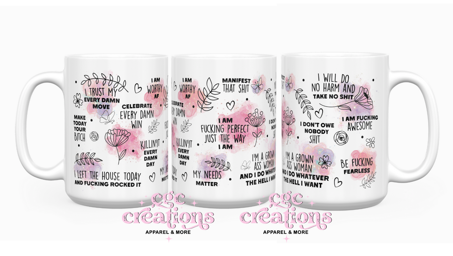 Sweary Affirmations 15oz Ceramic Coffee Mug