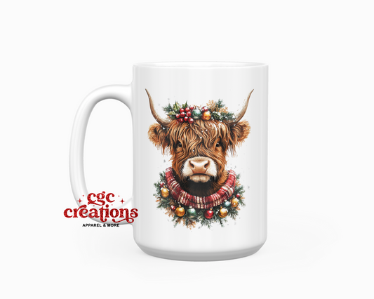 Christmas Cow 15oz Ceramic Coffee Mug
