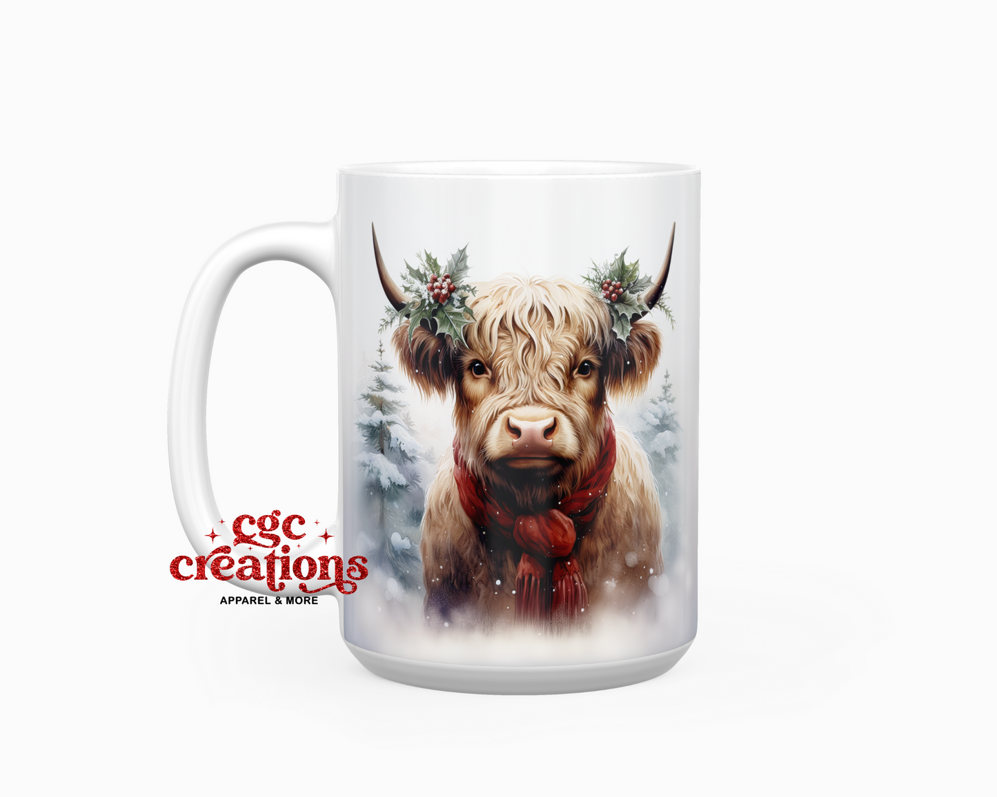 Christmas Cow #2 15oz Ceramic Coffee Mug