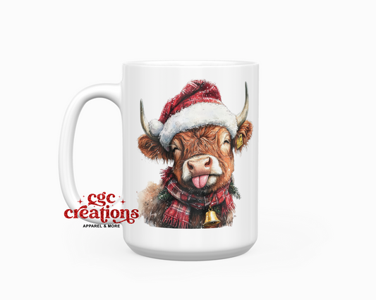 Christmas Cow #3 15oz Ceramic Coffee Mug