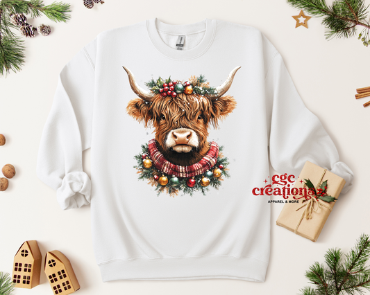Christmas Cow Crewneck Sweatshirt