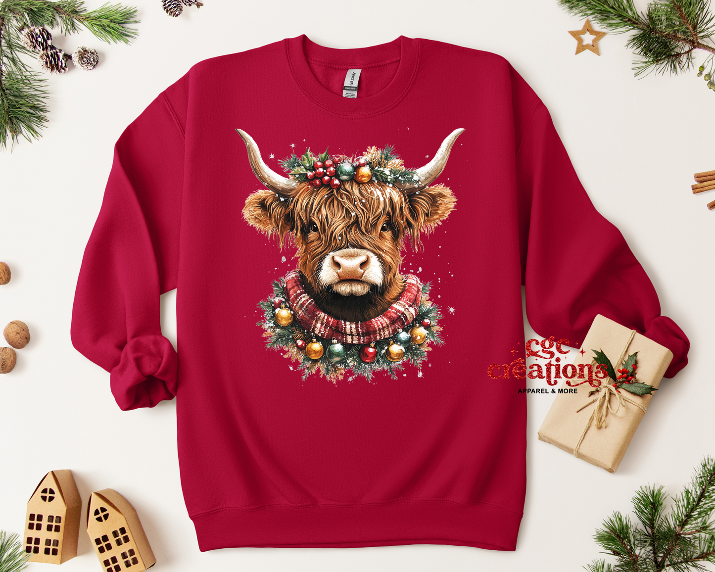 Christmas Cow Crewneck Sweatshirt