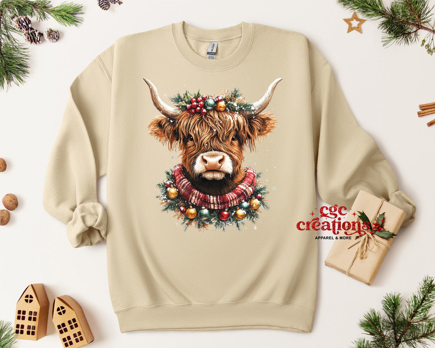 Christmas Cow Crewneck Sweatshirt
