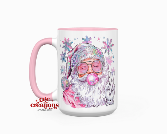Blowing Bubble Santa 15oz Ceramic Coffee Mug