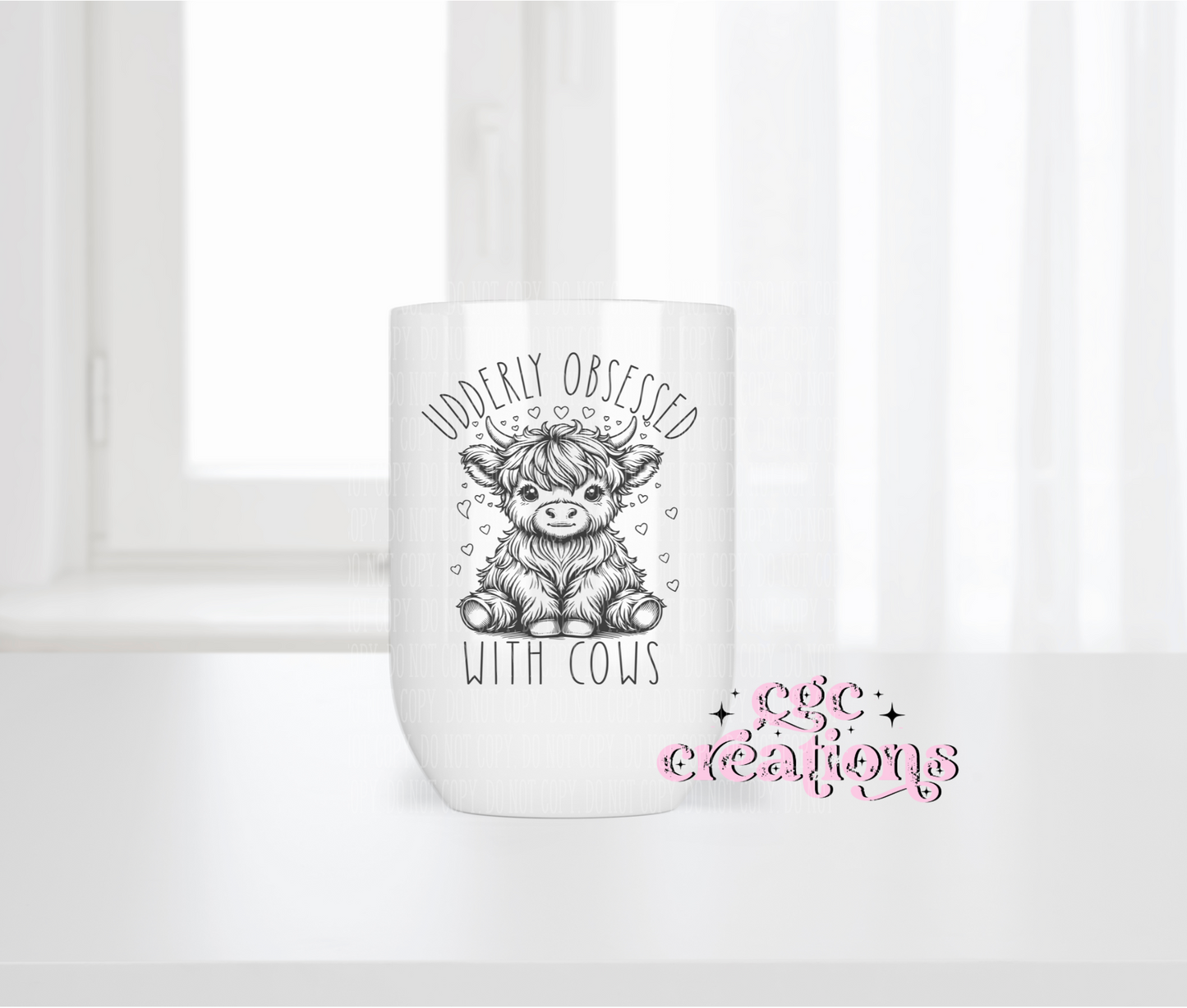 Udderly Obsessed With Cows Wine Tumbler